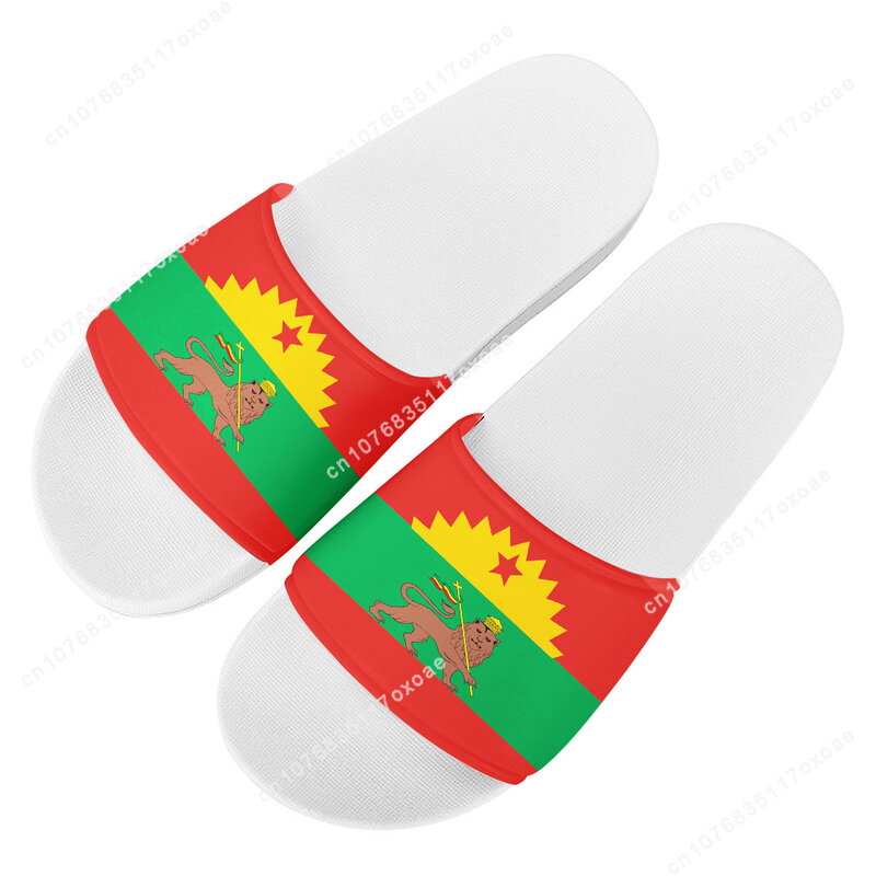 Doginthehole Funny Flag Of The Oromo People Oromoo Print Couple Home Slippers Summer Beach Flip Flop House Indoor Slides Unisex