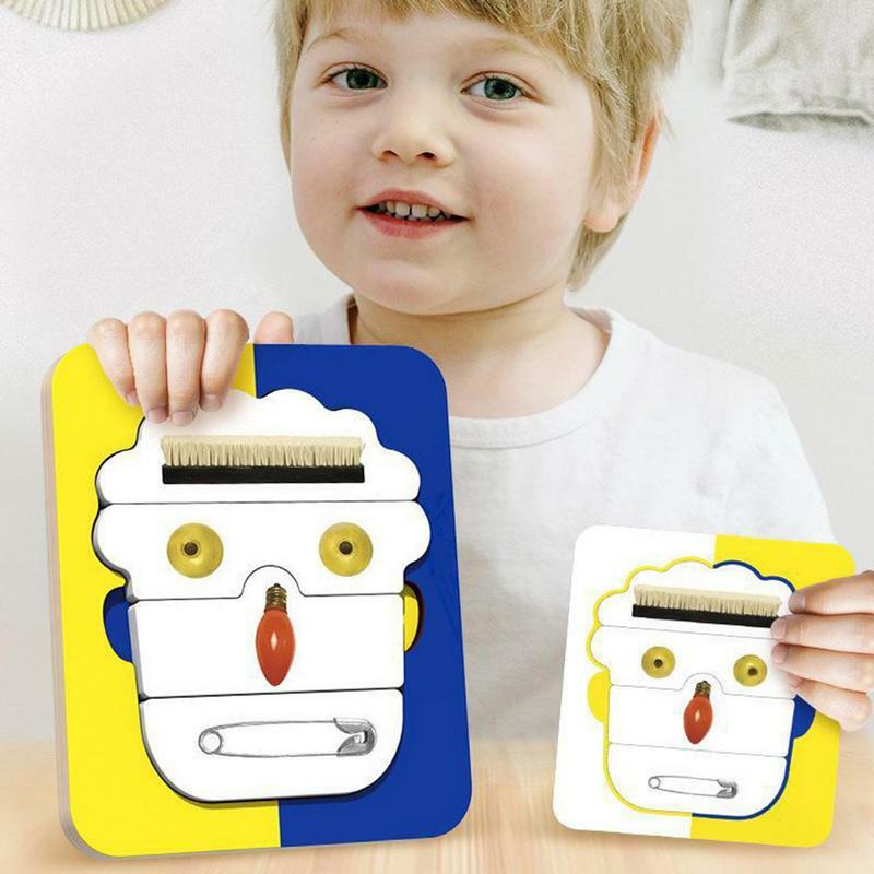 Gesicht ändern Puzzle Holz puzzle Lernspiel zeug für Kleinkinder benutzer definierte frühe Lern geschenke für Kinder Baby