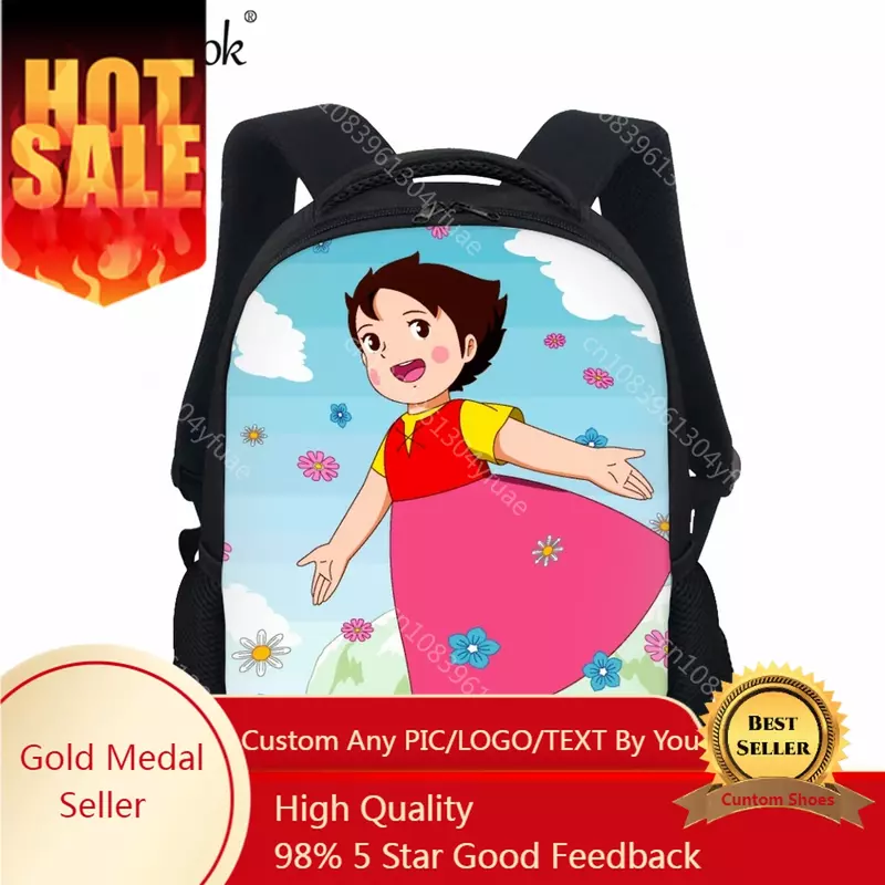 Kawaii Heidi Girl Of The Alps Cartoon School Bag for Kindergarten Kids Small Book Bag New Practical Travel Backpack