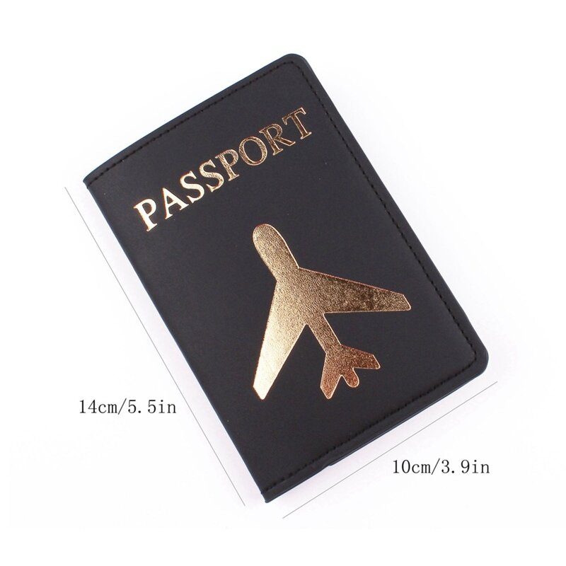 الأعمال حامل جواز سفر غطاء الساخن ختم الطائرة تقليد الجلود رقيقة سليم محفظة بطاقة الهوية للقضية مع فتحة للبطاقات ل