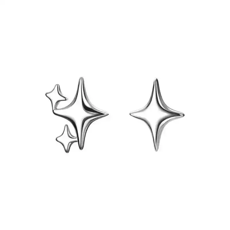 Fashion Silver Gold Color Star Stud Earrings Women Girl Gift Cute Banquet Asymmetry Jewelry Dropshipping Wholesale