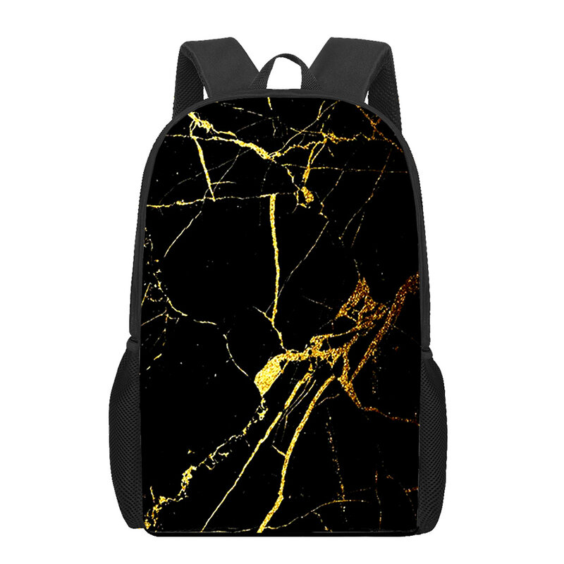 Marble Stone Veins 3D Print School Bags for Teenage Girls Boys Casual Children Bookbags Kids Student Large Capacity Backpack