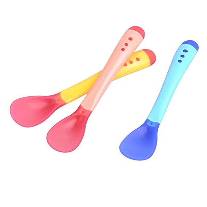 3 Pcs Baby Soft Spoon Temperature Sensing Soup Spoons Care Newborn