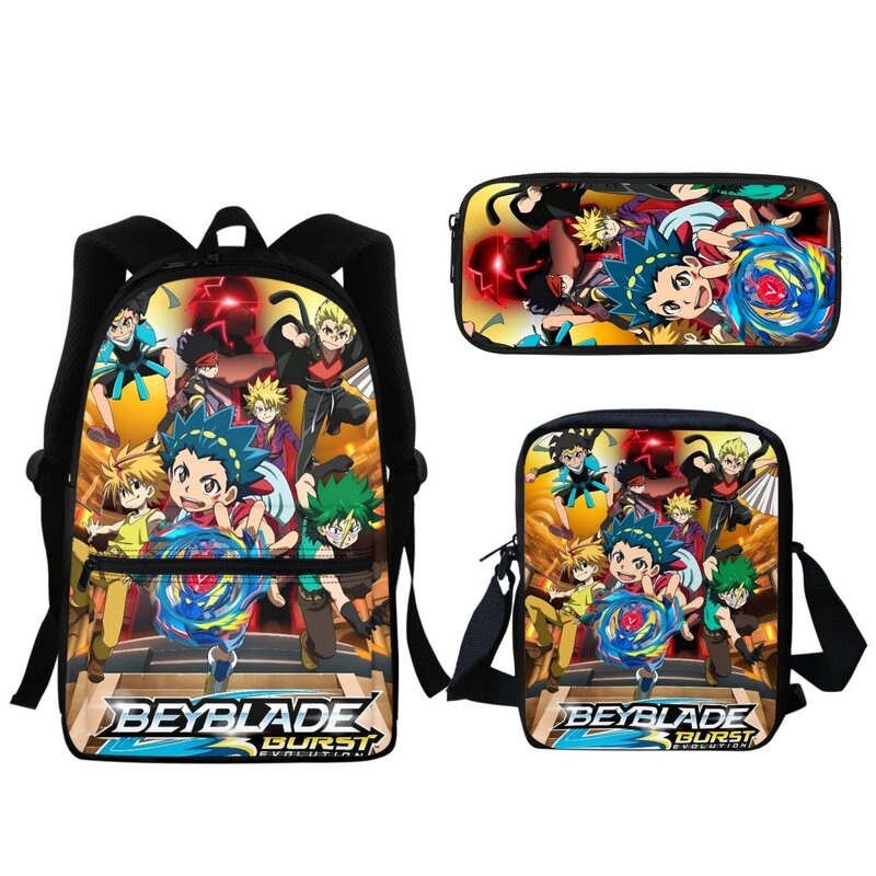 Tas punggung motif Beyblade Burst lucu untuk remaja laki-laki perempuan tas sekolah modis kasual perjalanan tas ransel Laptop tas buku