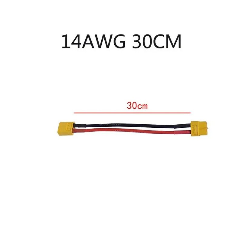 Силиконовый провод XT60 штекер-штекер на гнездо, силиконовый провод 14AWG 12AWG, силиконовый провод для двигателя аккумулятора RC, 1 шт.