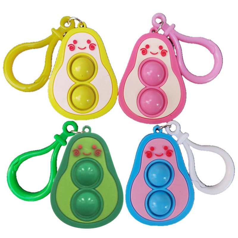 Mini Pop Fidget Toy Pack llavero sensorial Simple Bubble Poping Toys, silicona Squeeze Rainbow Stress alivia la mano Fidget its Toys