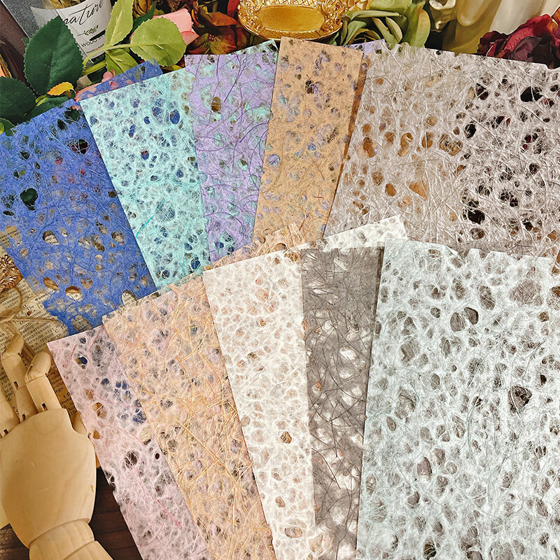 Panalisacraft 10sheets A5 rainbow Hollow tissue paper texture paper Fancy Premium Card Pack Light weight Craft Paper Card Paper