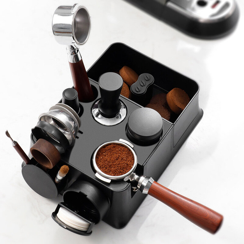 51/53/58mm ABS Coffee Portafilter Rack Distributor Holder Espresso Tamper Mat Stand Espresso Knock Box Coffee Accessories