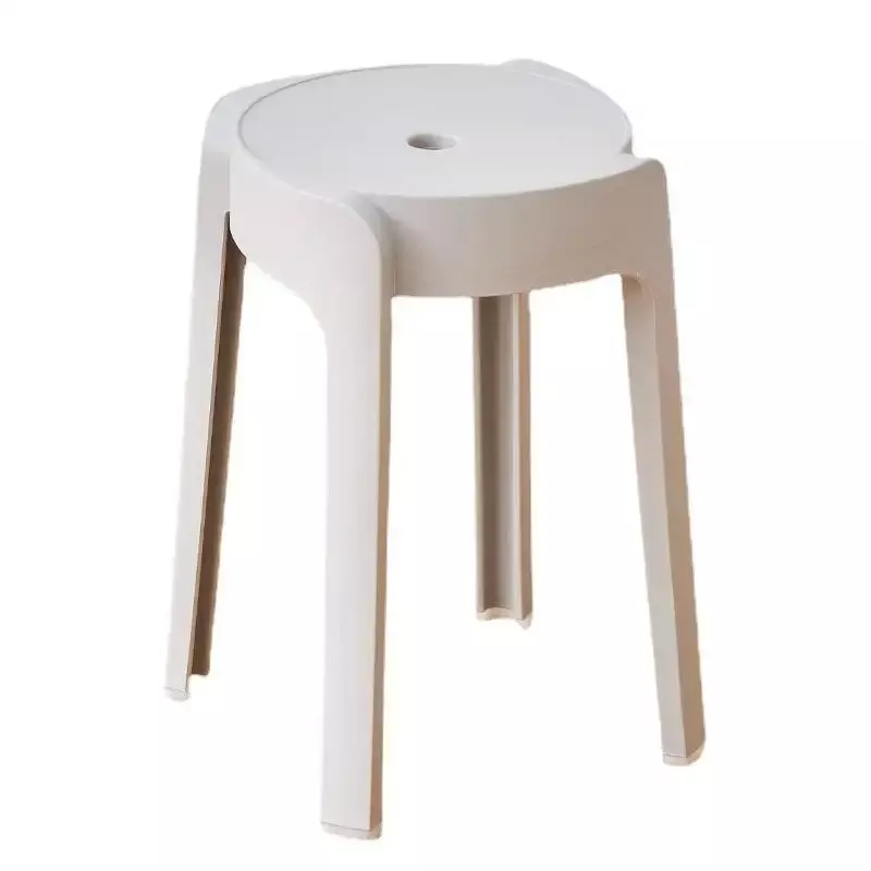 Taburete de plástico grueso para el hogar, mesa de comedor apilable, Banco redondo, taburete alto creativo, silla Simple, muebles de interior