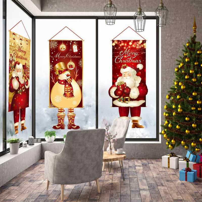 Bandera colgante de Navidad para el hogar, adornos navideños para árbol de Navidad, suministros de decoración, 2023