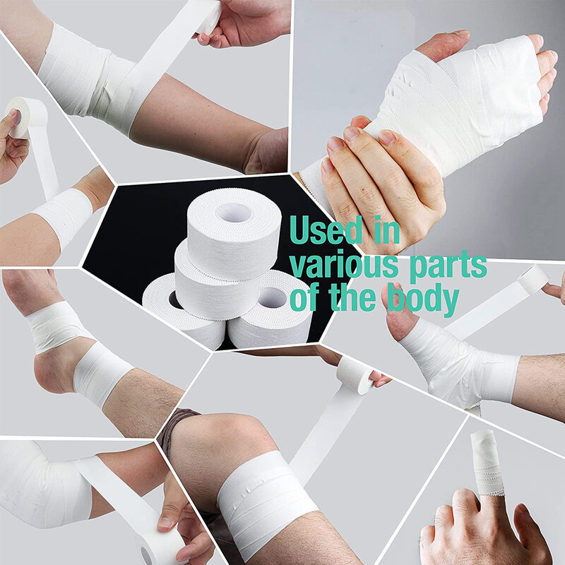 1 Roll White Self-Adhesive kinesiology Tape Skin Friendly Elastic Sports Bandages for Boxing,Football,Basketball Accessories