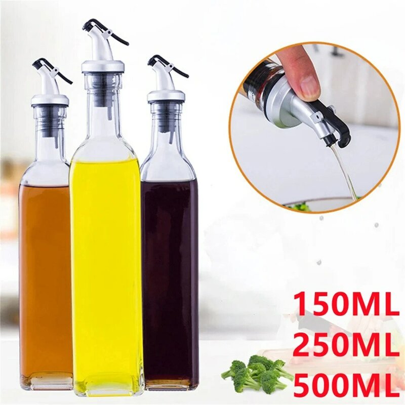 Bouteille d'huile d'olive transparente en plastique, pot anti-fuite, assaisonnement de cuisine, soja aiss, vinaigre, 150ml, 250ml, 500ml