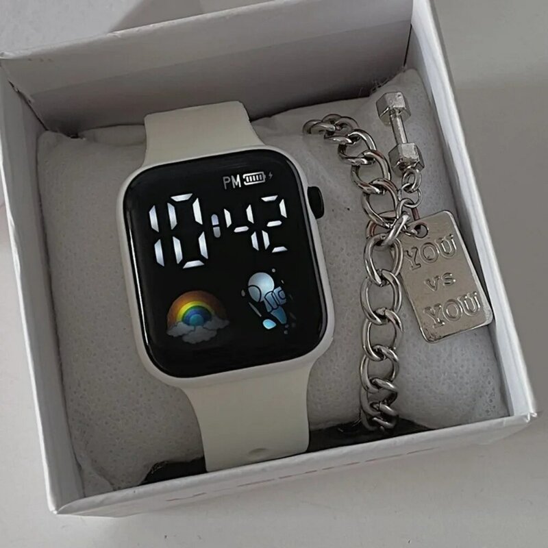 Технологические светодиодные астрографические часы, яркие красивые часы для студентов с простой модной и водонепроницаемой электроникой