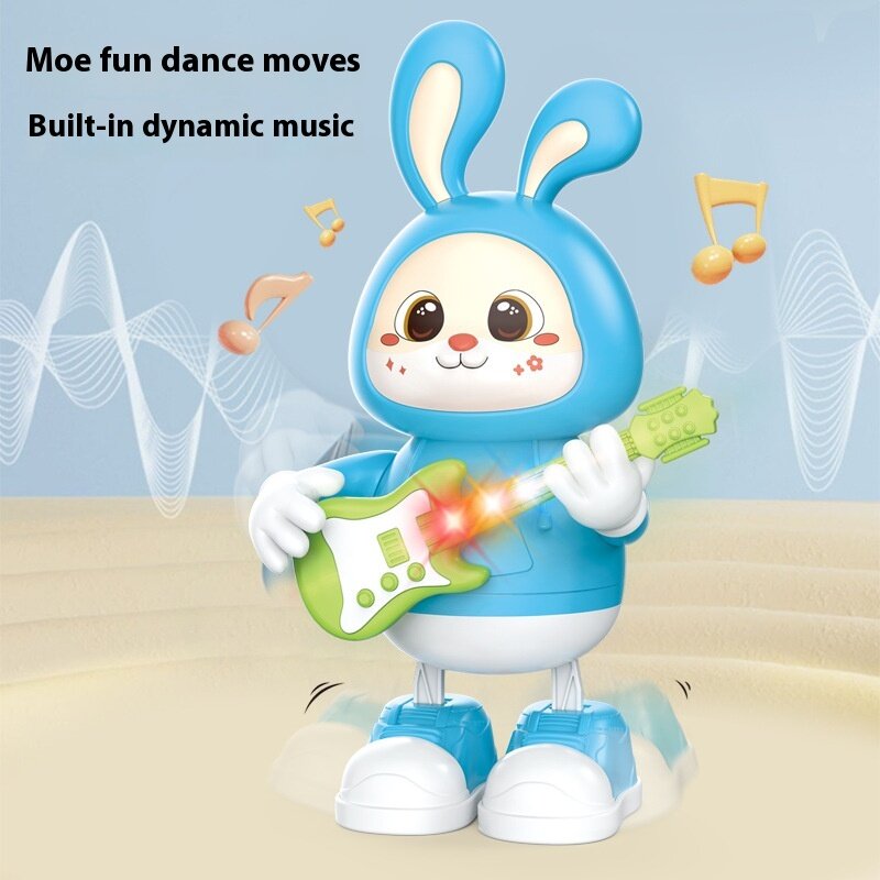 روبوت أرنب يرقص يغني أغنية للأطفال ، أرنب إلكتروني ، موسيقى روبوت حيوان يضرب طبل ، لعبة حيوانات أليفة كهربائية لطيفة ، هدية عيد ميلاد