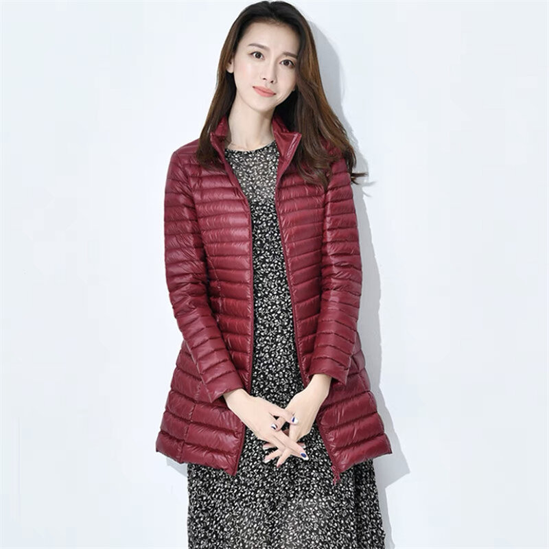 Women's Winter Long Jacket Trend Casual Ultra-light Down Coats New Autumn Clothes Female Solid Jacket Classic jaqueta feminina