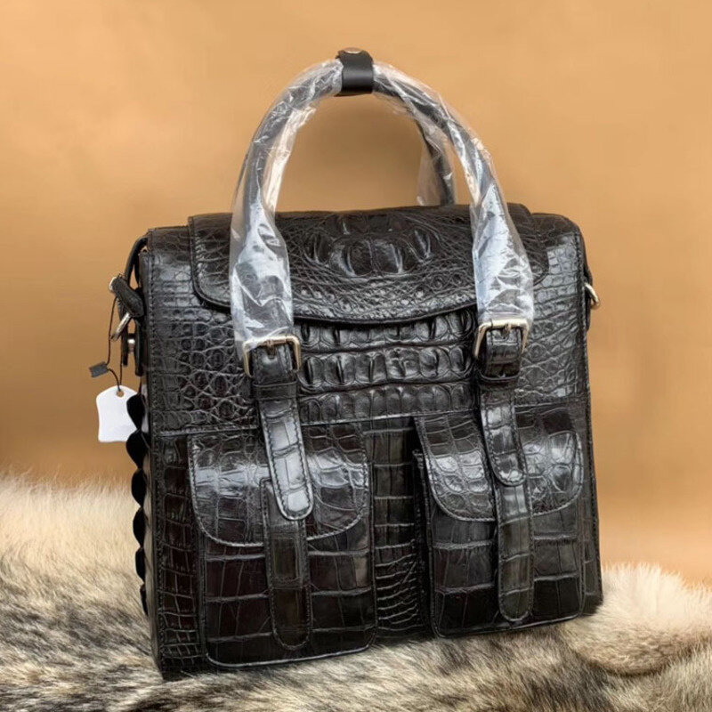 Genuine Leather New Men's Business Office Briefcase High Quality Leisure Single Shoulder Handbag Crossbody Luxury Messenger Bag