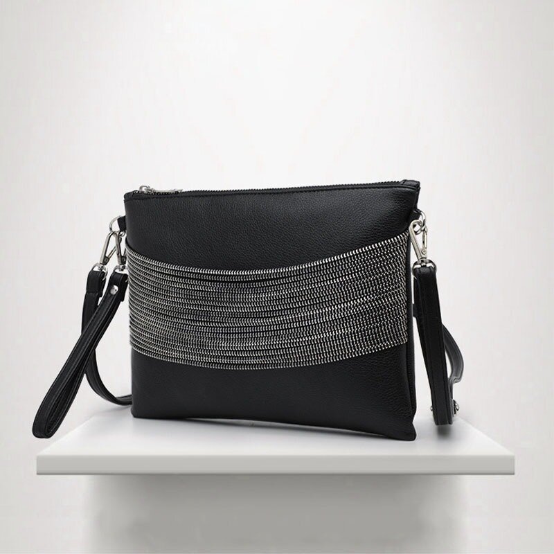 Bolso cruzado de cuero suave para mujer, bolsa de diseñador de alta calidad, a la moda, con borla y cadena