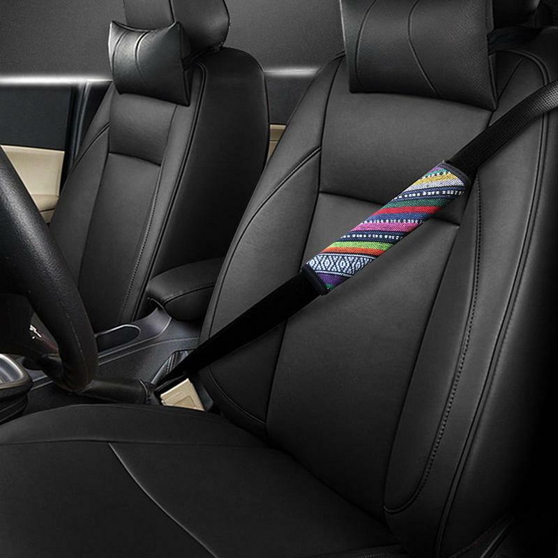 Estilo étnico Car Seat Belt Cover, Seat Belt Cover, Pad Alça de Ombro Confortável, Macio, Universal