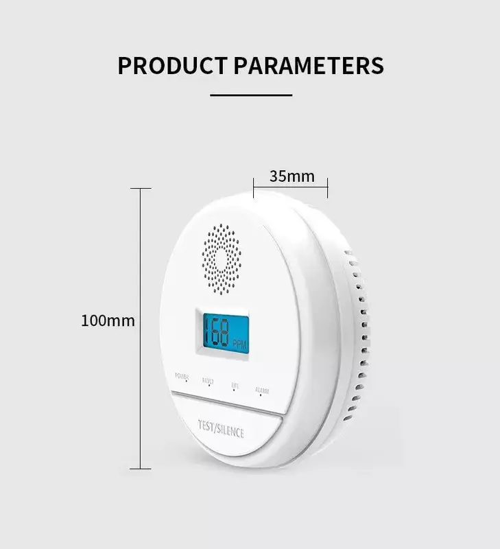433MHz Wireless Smoke Detector CO Sensor Carbon Monoxide Gas Detector Alarm To Prevent Poisoning for Indoor Home Safety