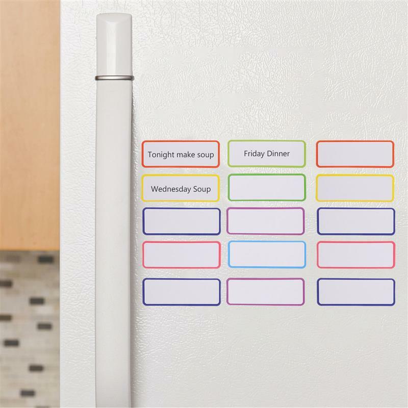 Etiquetas magnéticas de borrado en seco, marcador de mensajes para refrigerador, etiqueta de nombre, pegatinas de pizarras borrables por fricción