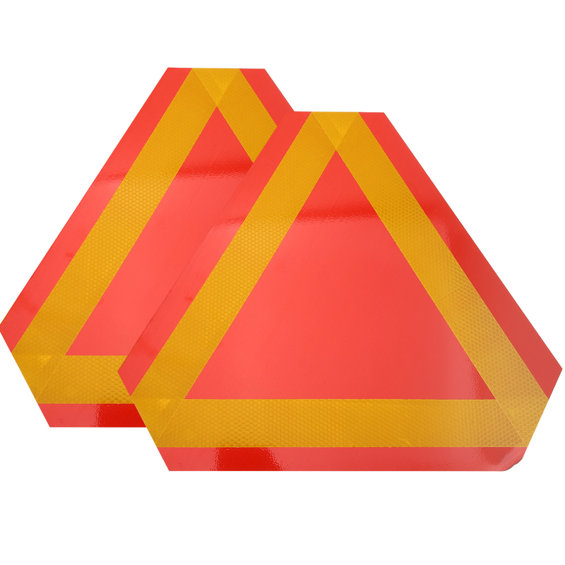 2 Pcs Car Flag Triangular Reflector Triangle Sign Accessory Warning Reflectors for Vehicle Red Slow Moving