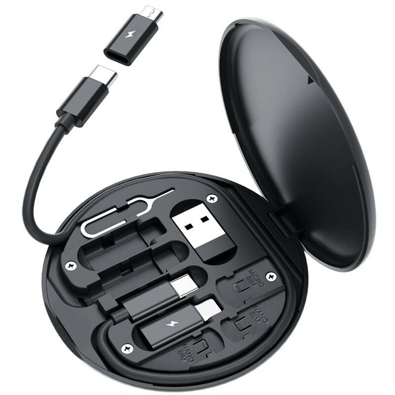 60W Type-C a USB C a Micro USB per l'illuminazione Kit adattatore di ricarica rapida per IPhone 14 13 12 Pro OTG Converter Multi Storage Box