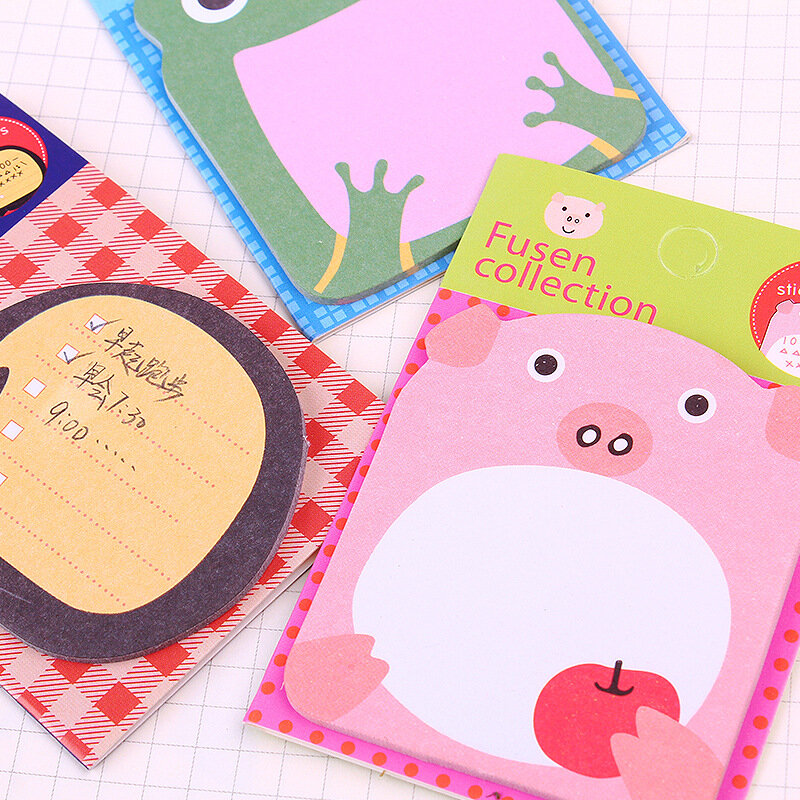 10Pcs/Lot Cute Cartoon Animal Tearable Note Book Posted it Sticky Notes Notepad Memo Pads Children Gifts School Office Supplies