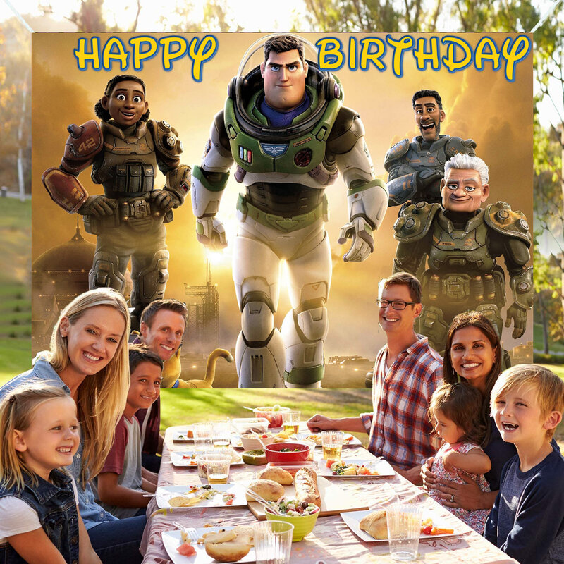 Disney-Buzz Lightyear Theme Talheres descartáveis, placas, copos, guardanapos, crianças, bebê, meninos, Birthday Party Decoration