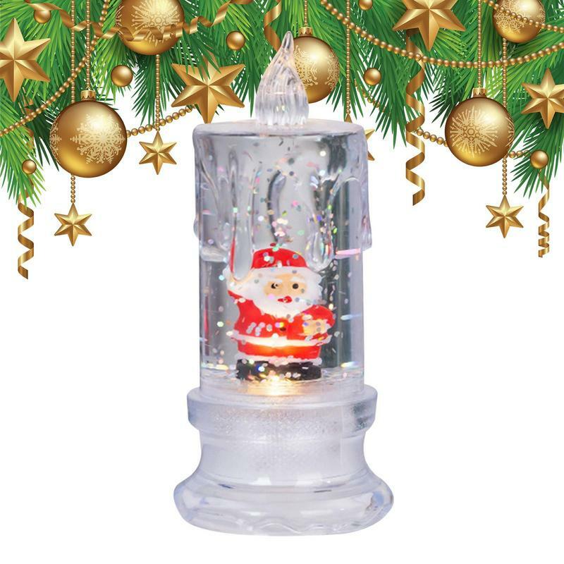 Electric Candles Lamp Night Water Flow Christmas Candle Water Spinner Lantern Festive Hung Christmas Electric Candles decors