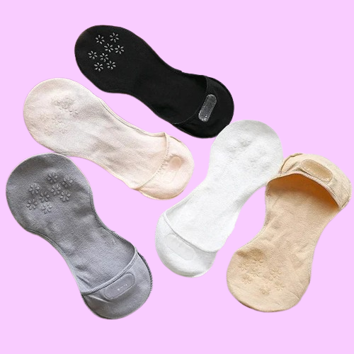 5 Pairs Summer Cotton Socks Invisible Non-slip Boat Socks Women Slippers Silicone Thin Sock Invisible Ladies Low Cut Ankle Sock