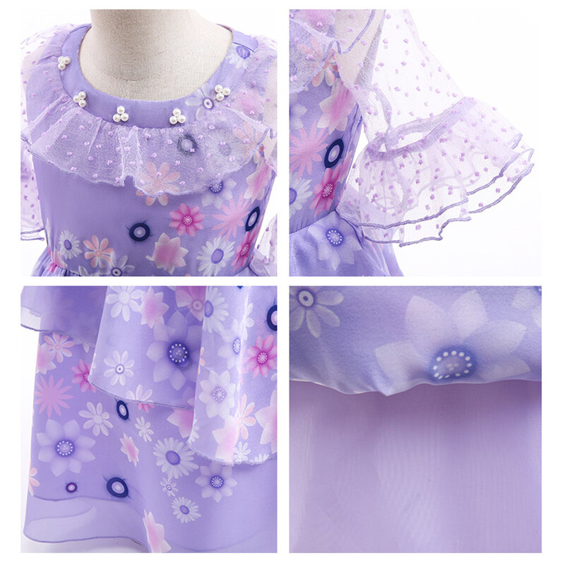 Новое милое платье, Карнавальные Платья принцессы для девочек, детское платье на день рождения, детское платье для малышей, косплей, костюм Изабеллы Энканто