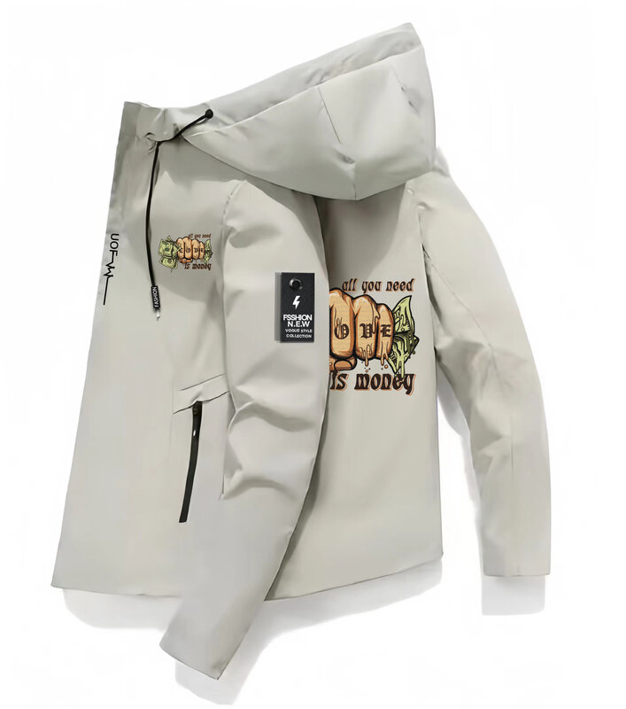Tutto ciò di cui hai bisogno è denaro moda giacca con cerniera da uomo caricamento all'aperto abbigliamento Casual giacca a vento cappotti primavera autunno giacche