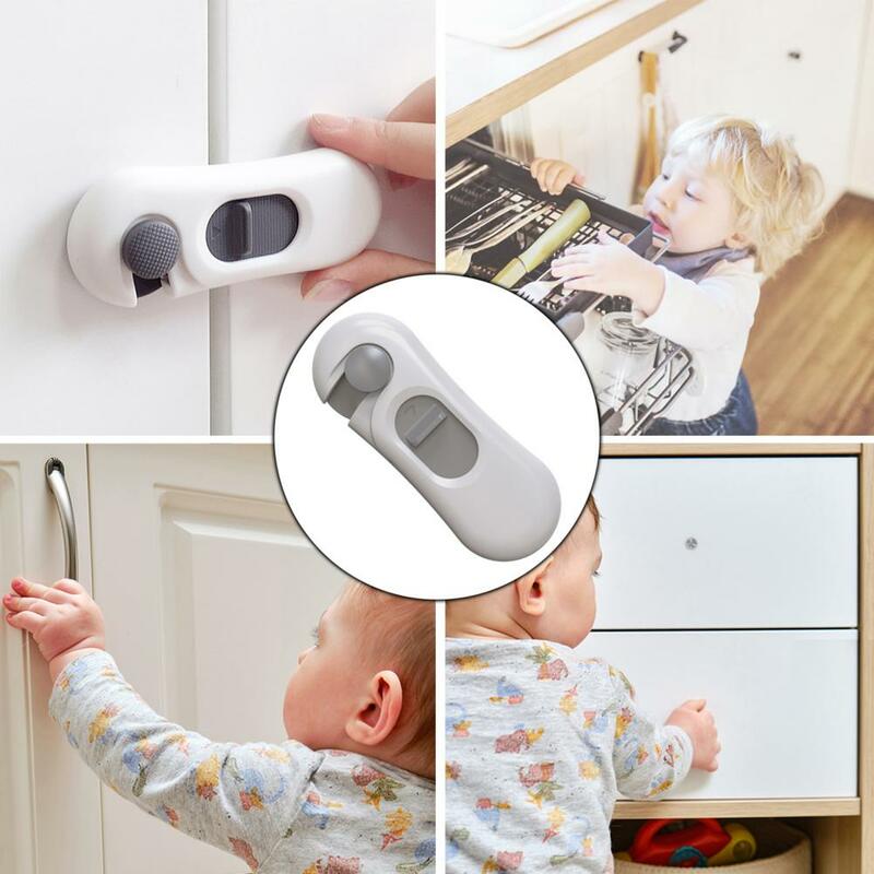 Baby Safety Lock Punch-free Self Adhesive Rotatable Baby Proofing Cabinet Refrigerator Safety Latch