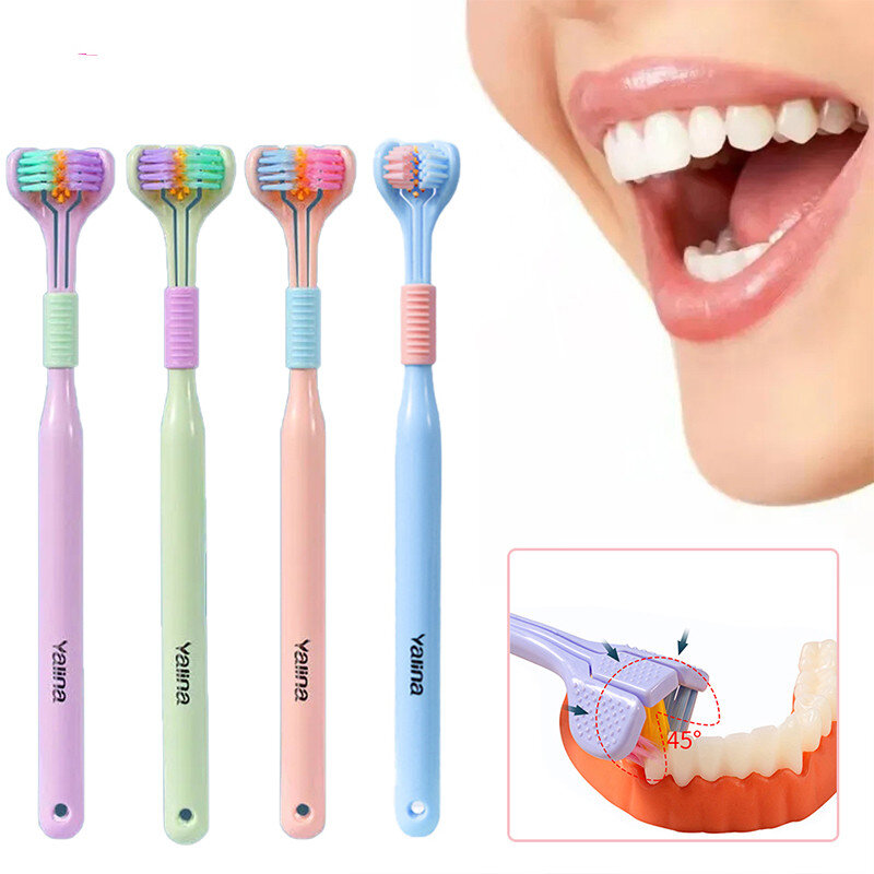 Three Sided Soft Hair Tooth Toothbrush Ultra Fine Soft Bristle Adult Teethbrush Oral Care Safety Teeth Brush Oral Health Cleaner
