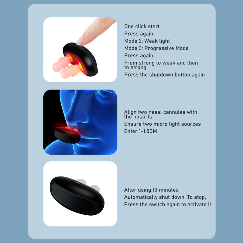 Luz vermelha sem fio Terapia Nasal Dispositivo, fácil transporte, Rinite Relief Tool, Nariz Care
