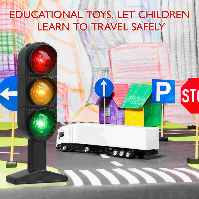 Gadpiarty mainan anak lampu lalu lintas tanda mainan lampu lalu lintas dasar simulasi jalan cahaya keselamatan lampu lalu lintas lintas lintas lintas