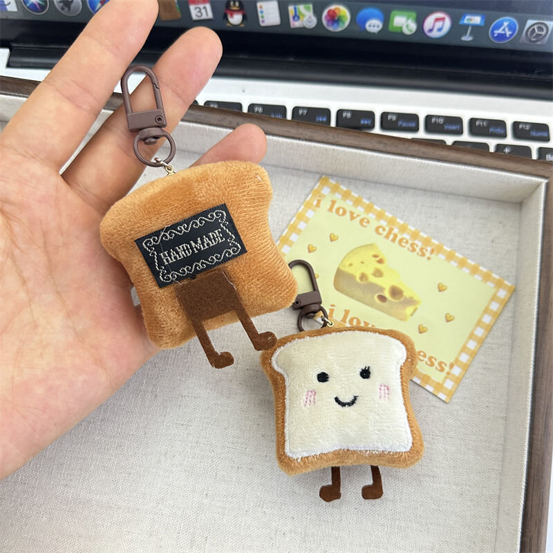 Chleb tostowy wisiorek urocza kreskówka pluszowa mała figurka dekoracja torby Kawaii kreatywny wyraz miły prezent