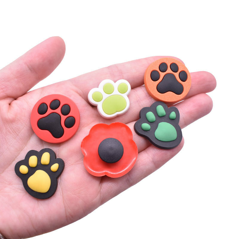Cat dog paw series berlapis-warna mode indah sepatu hiasan gesper dekorasi untuk gelang bakiak kotak pensil tas uniseks gif
