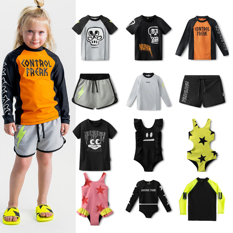 Kids Swimwear Girls Sets 2024 Summer Boys One Pieces Swimsuits Baby Holiday Outwear Toddler Children Seaside Swim Shorts