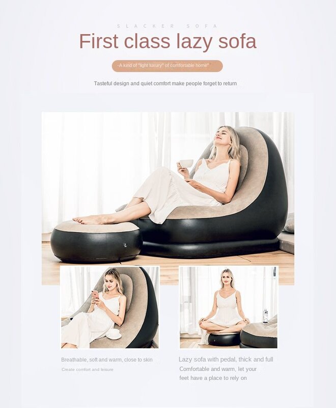 에어 소파 그물 공기주입식 안락 의자, 부드러운 피부 친화적, 투명한 휴대용 팽창식, 1 인용, 레이지