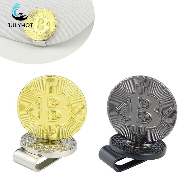 Juego de marcador de bola de Clip de sombrero magnético, accesorios de Golf, marca de Clip de sombrero, marcador de Clip de sombrero magnético en forma de Bitcoin, 1Pc