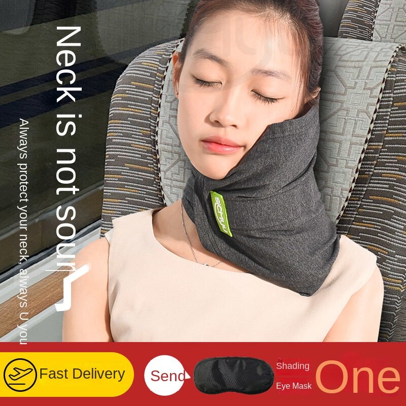 Memory Foam Travel Pillow, Neck Support Cushion with Washable Cover for Plane, Train and Car  Pillows for Sleeping