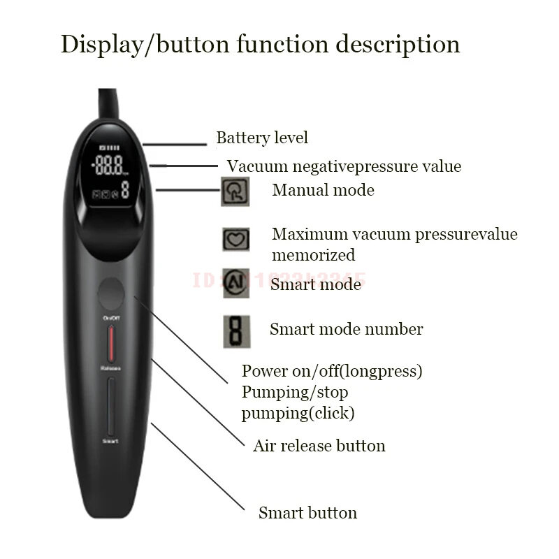 Pompe à vide électrique manuelle pour adultes, pompe anale, pression négative, pression d'aspiration, manomètre, poignée, accessoire