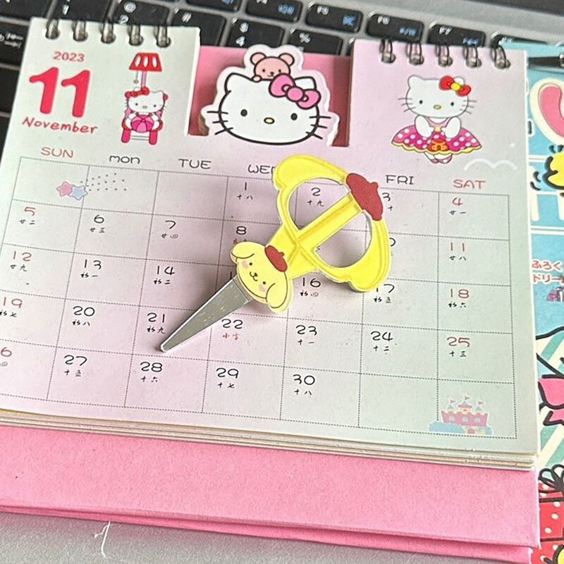 Sanrio-Tijeras pequeñas de Hello Kitty Kawaii para niñas, horquilla de dibujos animados, Cinnamoroll, My Melody, flequillo, Clip de borde, juguetes para niñas