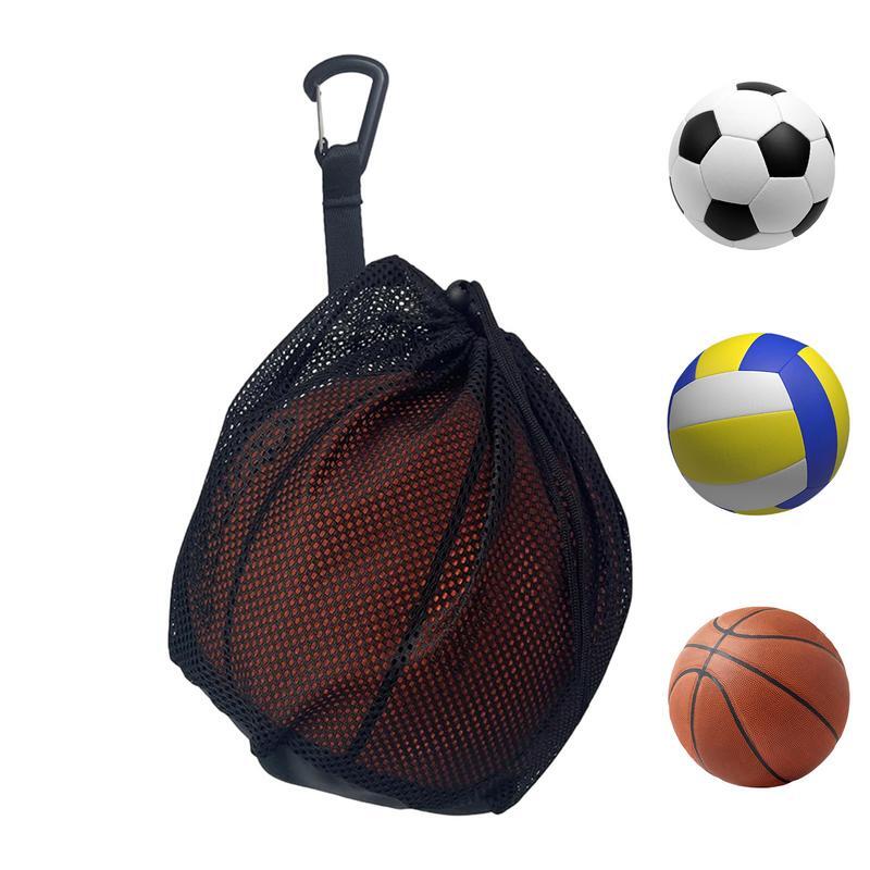 Pojedyncza torba na piłki siatka torba do noszenia gra sportowa torba do przechowywania piłki ze sznurkiem torba do noszenia siatkówki do koszykówki