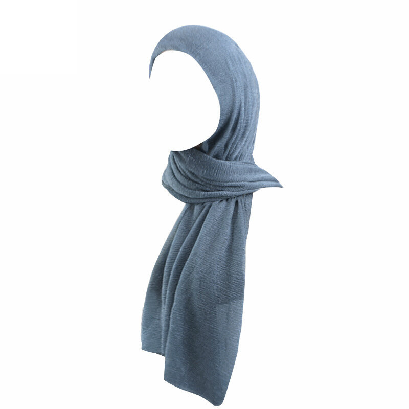 Piega donne sciarpa scialle Hijab musulmano lungo foulard testa avvolge sciarpe solide femminile pianura testa sciarpa fascia stole bandane