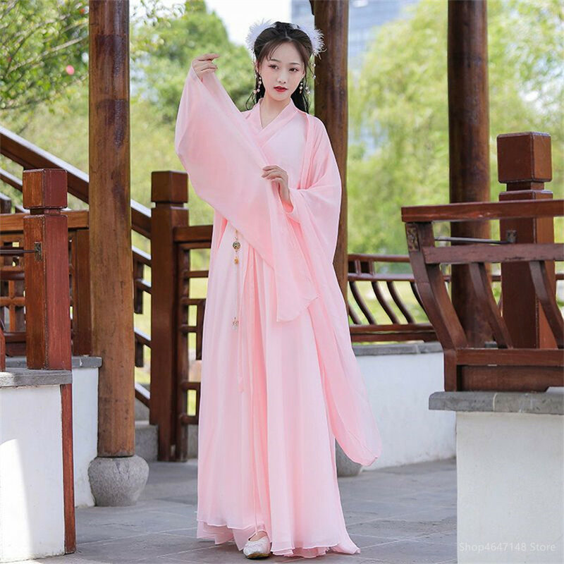 Vestido hanfu chinês para mulheres, traje cosplay, antigo vestido hanfu tradicional, dinastia Song, bule vermelho, 2023