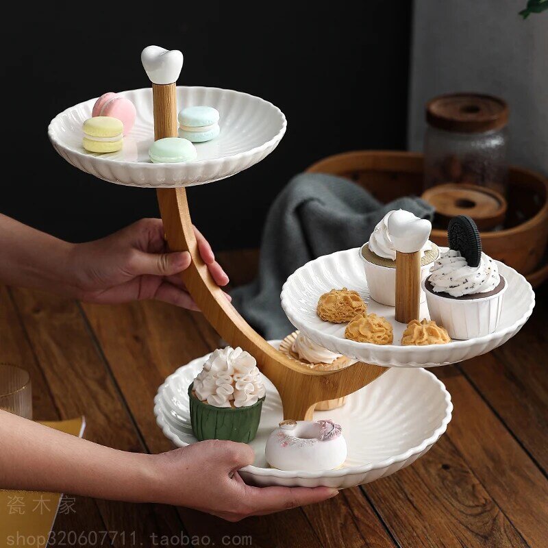 Ceramic multi-layer dinner plate, birthday party, snacks, candy, snacks, commercial front desk, self-service