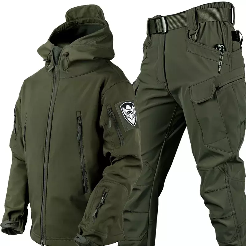 フード付きジャケットとパンツ,柔らかく,厚く,防風,耐摩耗性,屋外釣り,冬,新しいコレクション2023