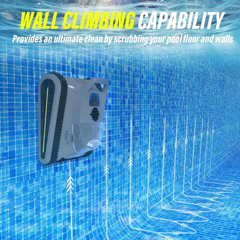 Limpador de piscina robótico sem fio, vácuo automático de parede para piscinas inground, novo, 2024